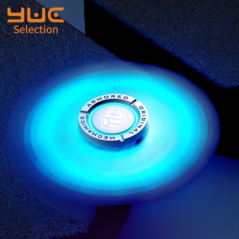 Luminous Cyber Spinner – Neon Purple Alloy Gyro for Focus & Flow