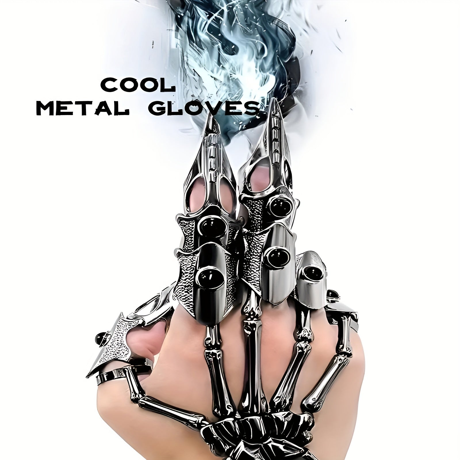 𝕮𝖞𝖇𝖊𝖗𝕻𝖚𝖓𝖐 Alloy Bone Gloves – Bionic Mechanical Claw Set