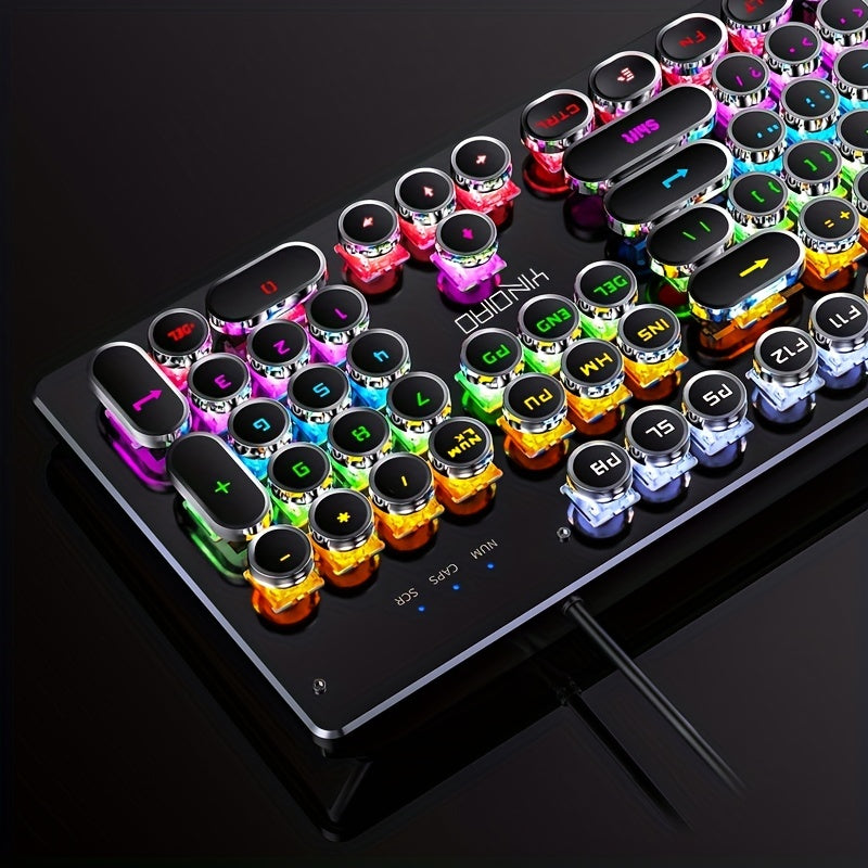 Illuminated Mechanical Punk Keyboard – Wired USB Gaming & Office Companion