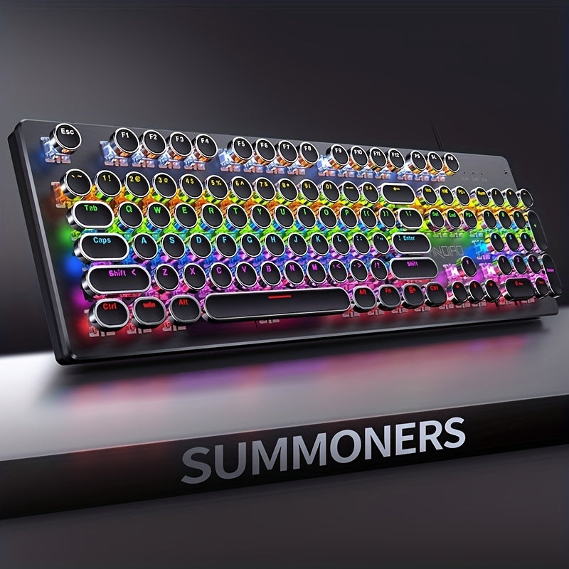 Illuminated Mechanical Punk Keyboard – Wired USB Gaming & Office Companion