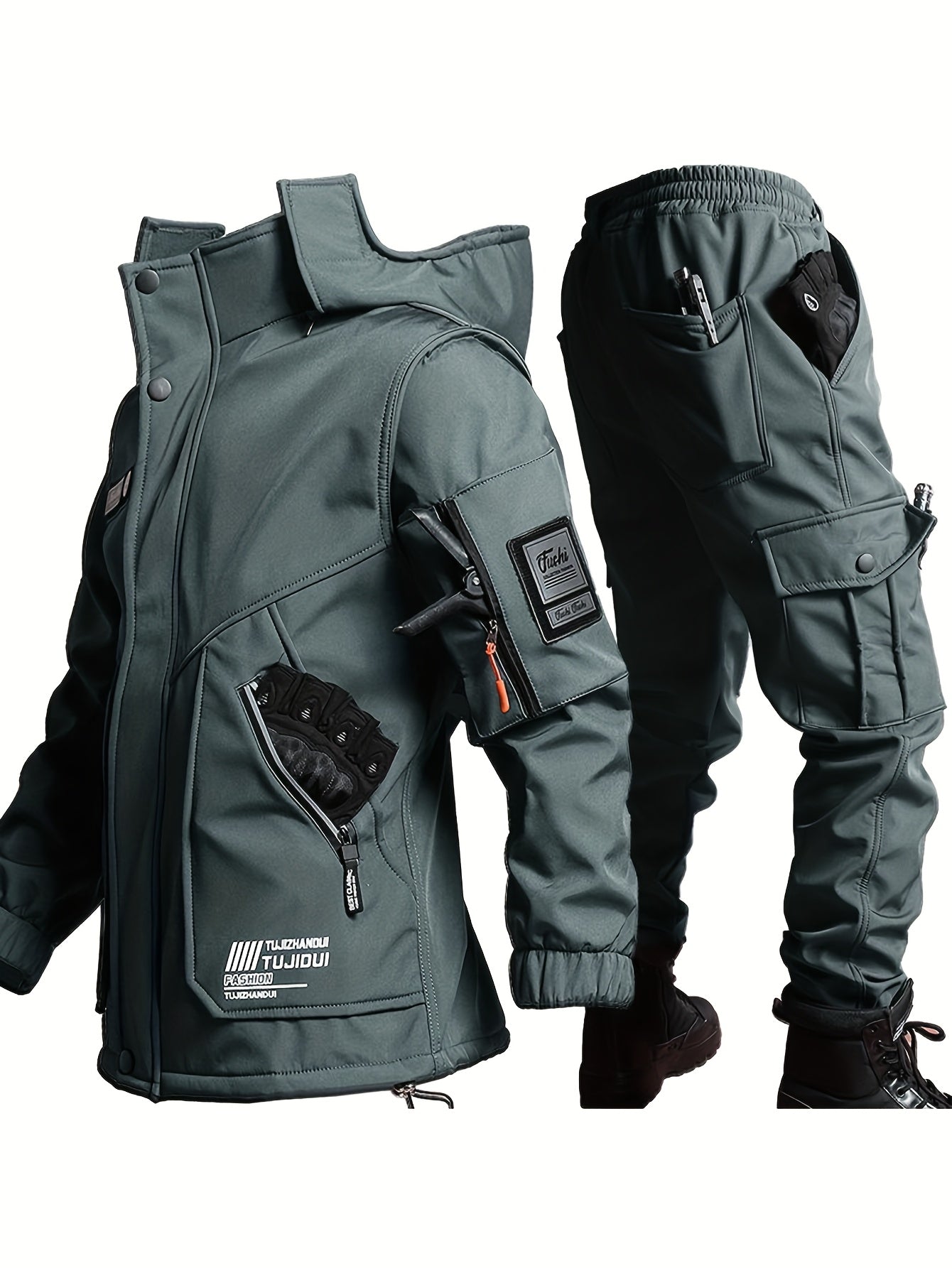 Urban Frost Warrior Tactical Set – Hooded Winter Jacket & Utility Pants