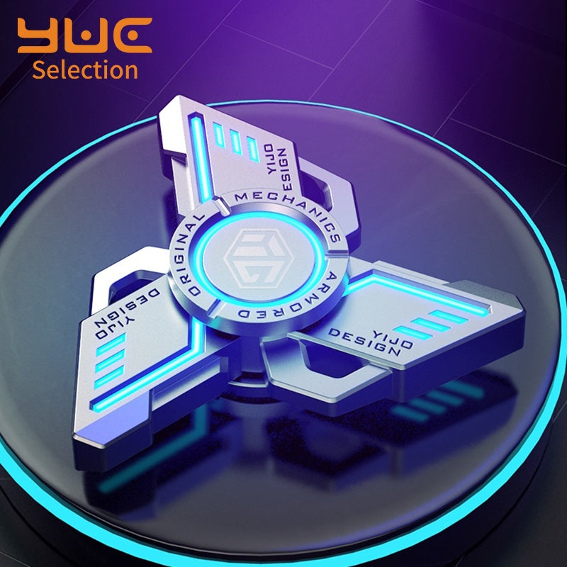 Luminous Cyber Spinner – Neon Purple Alloy Gyro for Focus & Flow