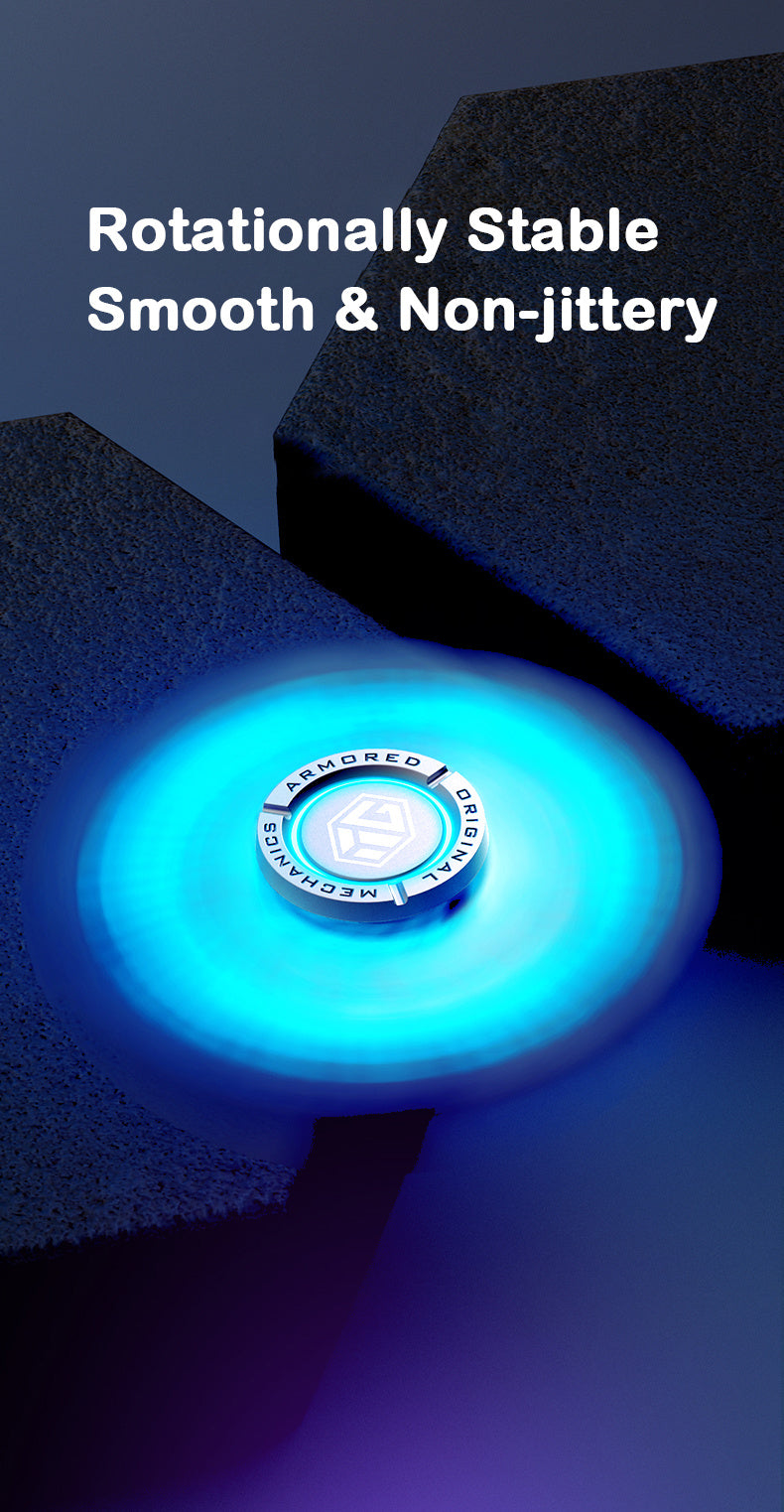 Luminous Cyber Spinner – Neon Purple Alloy Gyro for Focus & Flow