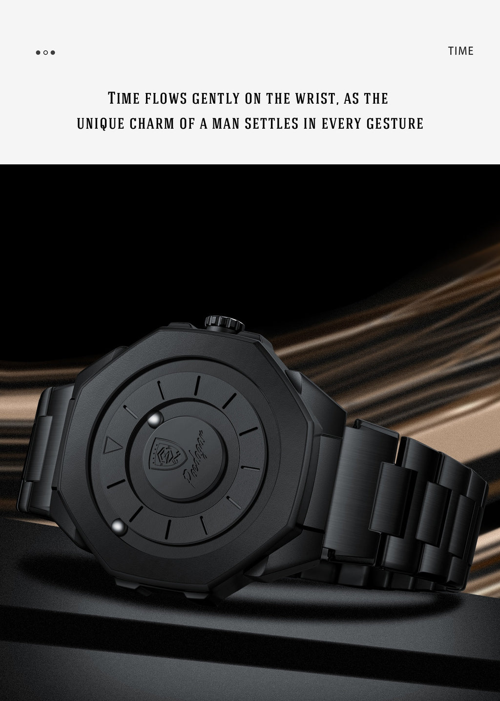 Men’s Quartz Future Magnetic Watch– Stainless Steel Underworld Time Peace Watch Band with Magnetic Back & Alloy Case