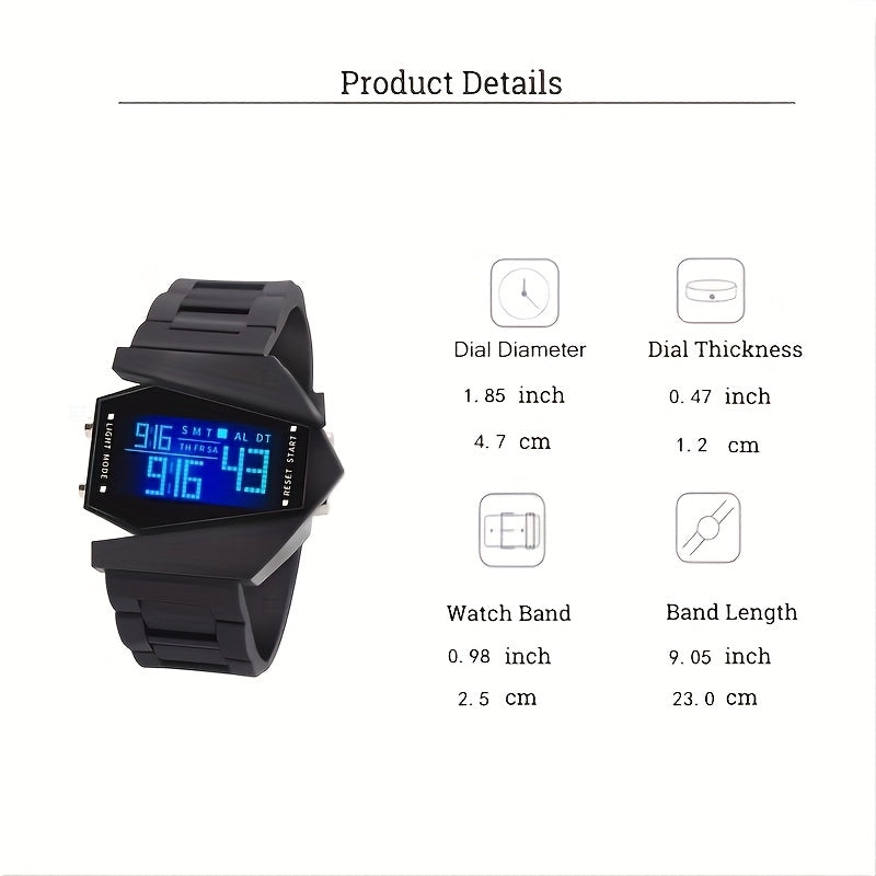 Digital Sports Watch Next Level Horizon Timepiece – Black & White Silicone Strap with Date Display