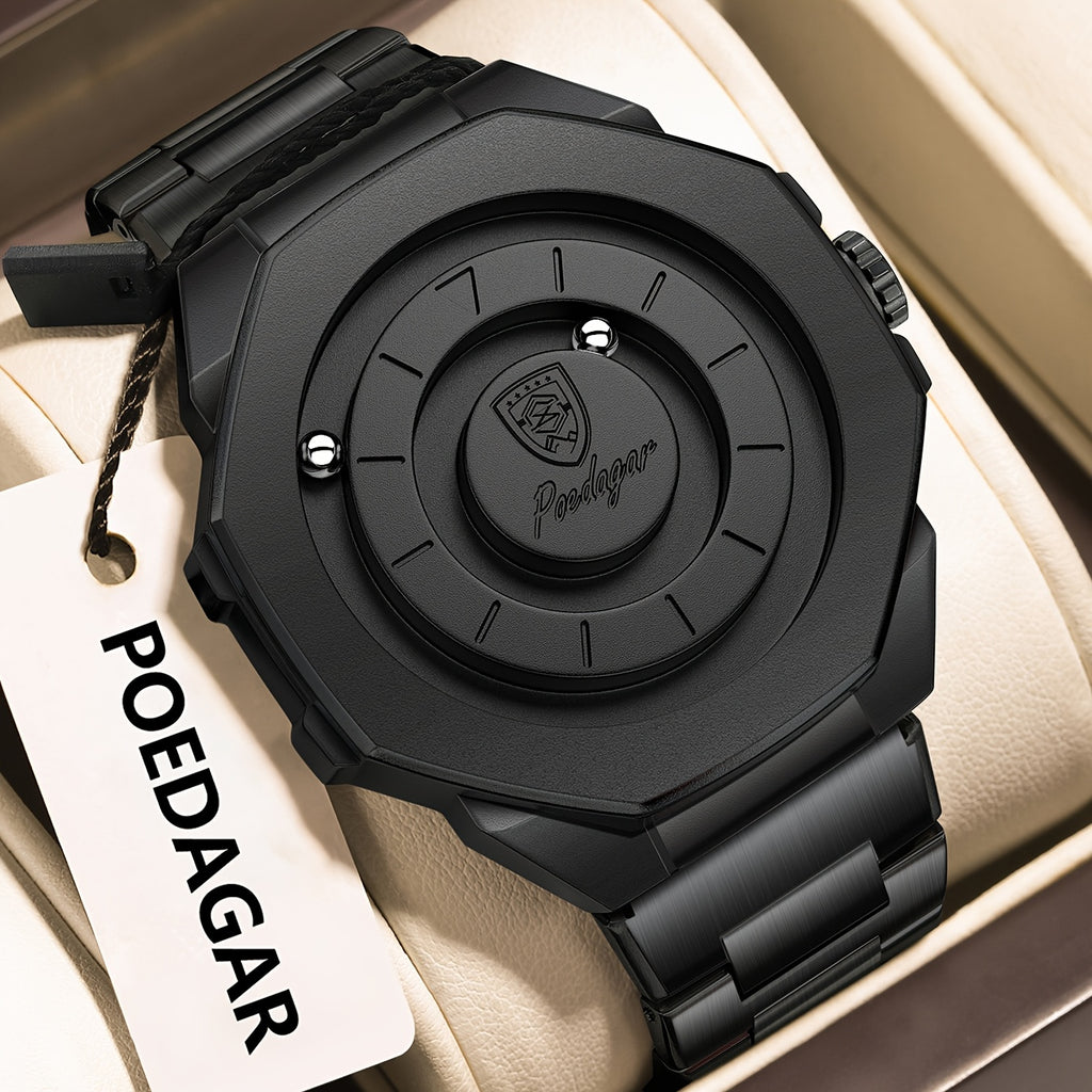 Men’s Quartz Future Magnetic Watch– Stainless Steel Underworld Time Peace Watch Band with Magnetic Back & Alloy Case
